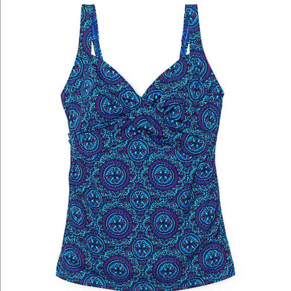 Lands' End Swim Lands End Swim Tankini Top Underwire Plus Size